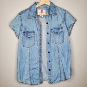Vintage 90s Levis Short Sleeve Denim Jean Shirt